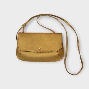 Hobo International Gold Saffiano Leather Organizer Crossbody Bag